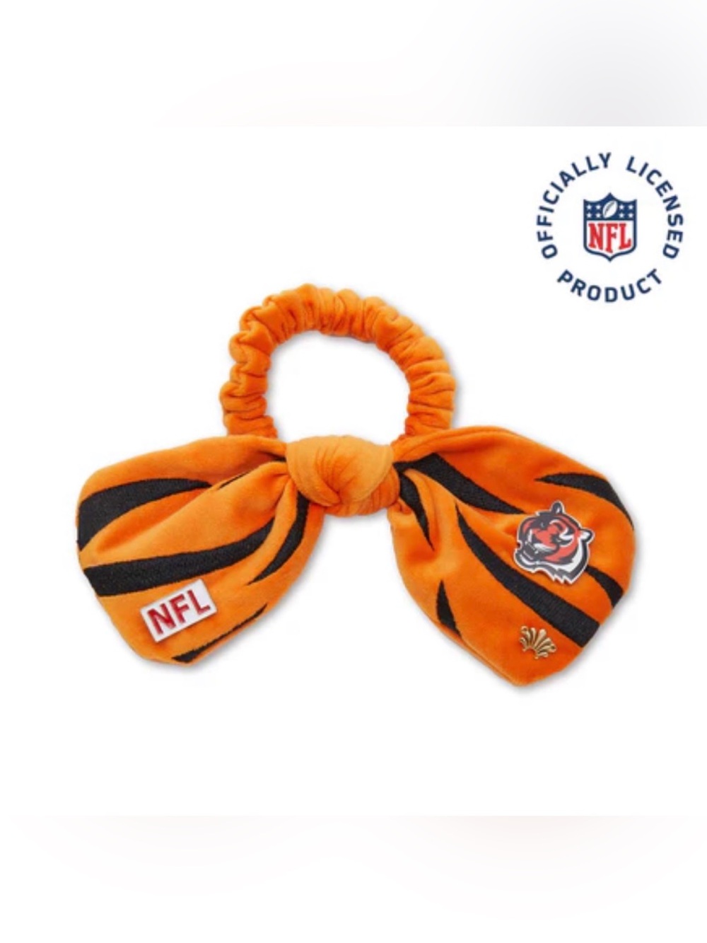 🩶LELE SADOUGHI x NFL CINCINNATI BENGALS ORANGE BOW SCRUNCHIE - NWT